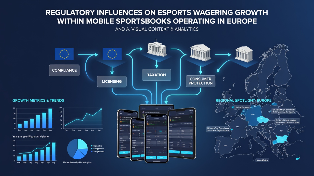 Regulatory compliance dashboard on a mobile esports betting application used in Europe and Asia